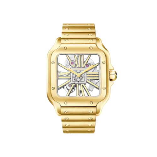 Santos de Cartier Large Skeleton Yellow Gold CRWHSA0042